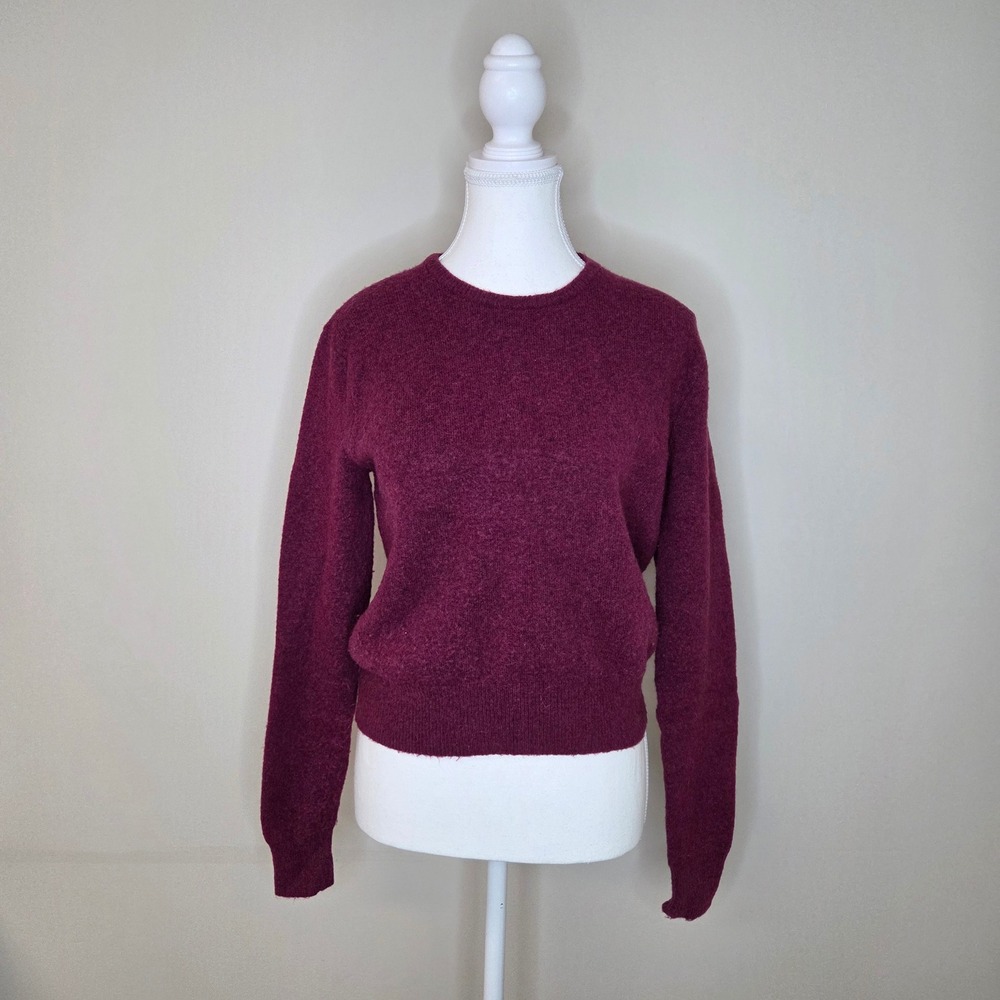 Club Monaco Burgundy Wool Alpaca Blend‎ Crew Neck Sweater Pullover Knit M